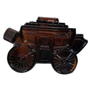 Vintage Avon Stagecoach 1970s Amber Glass Oland Aftershave Bottle